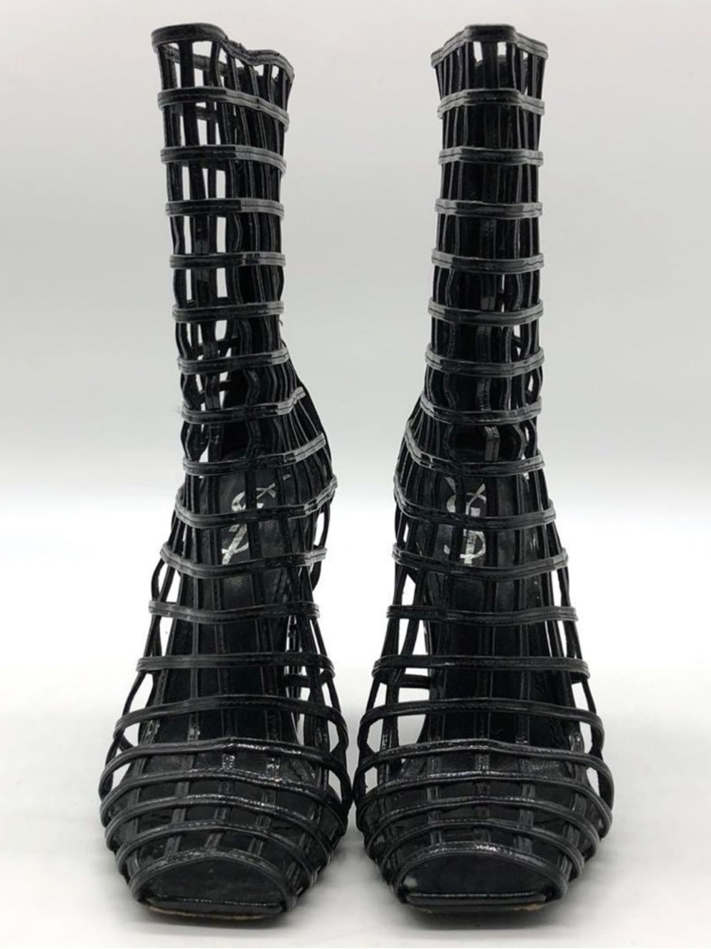 Yves Saint Laurent SS 2009 Black Caged Peep-Toe High Heel Boots - Women - Picture 2 of 10